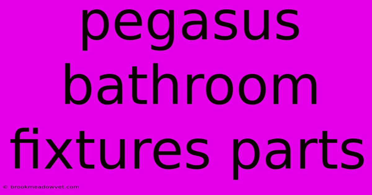 Pegasus Bathroom Fixtures Parts