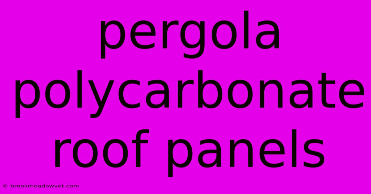 Pergola Polycarbonate Roof Panels