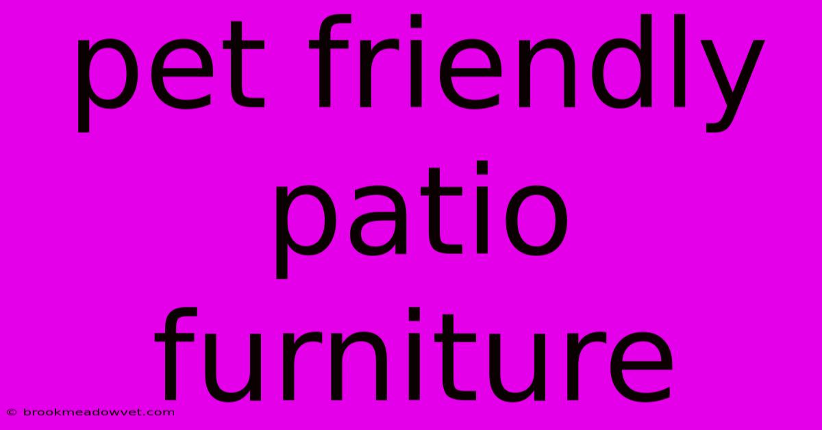 Pet Friendly Patio Furniture