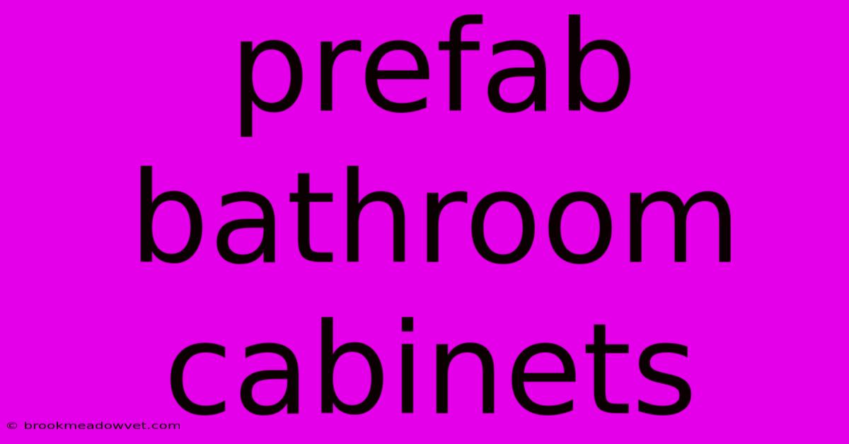 Prefab Bathroom Cabinets