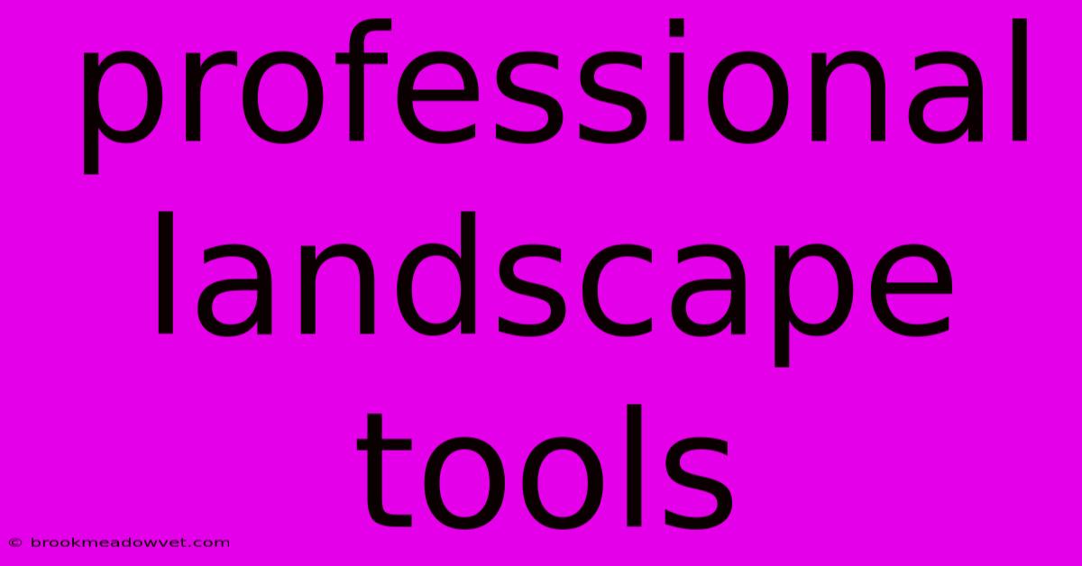 Professional Landscape Tools