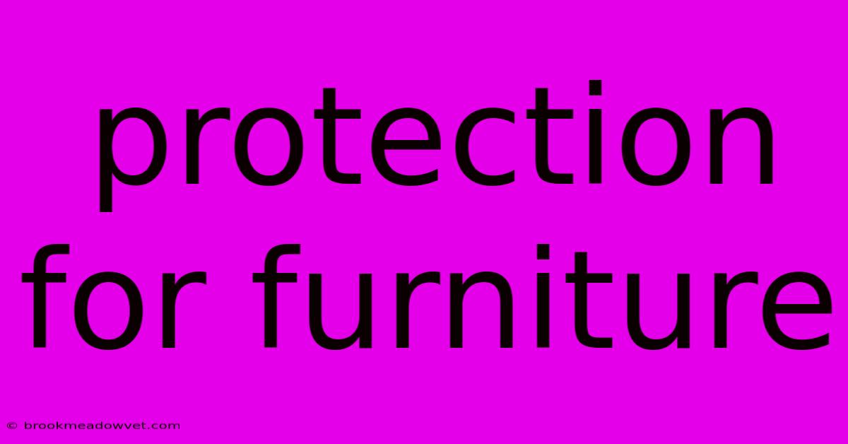 Protection For Furniture