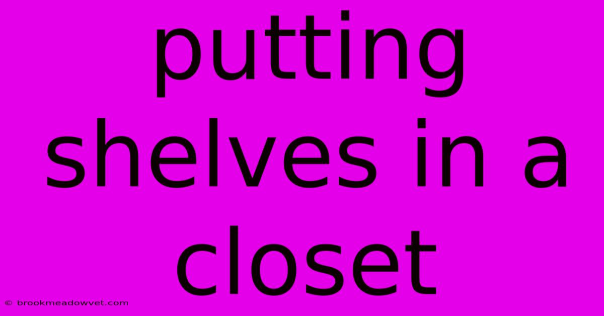 Putting Shelves In A Closet