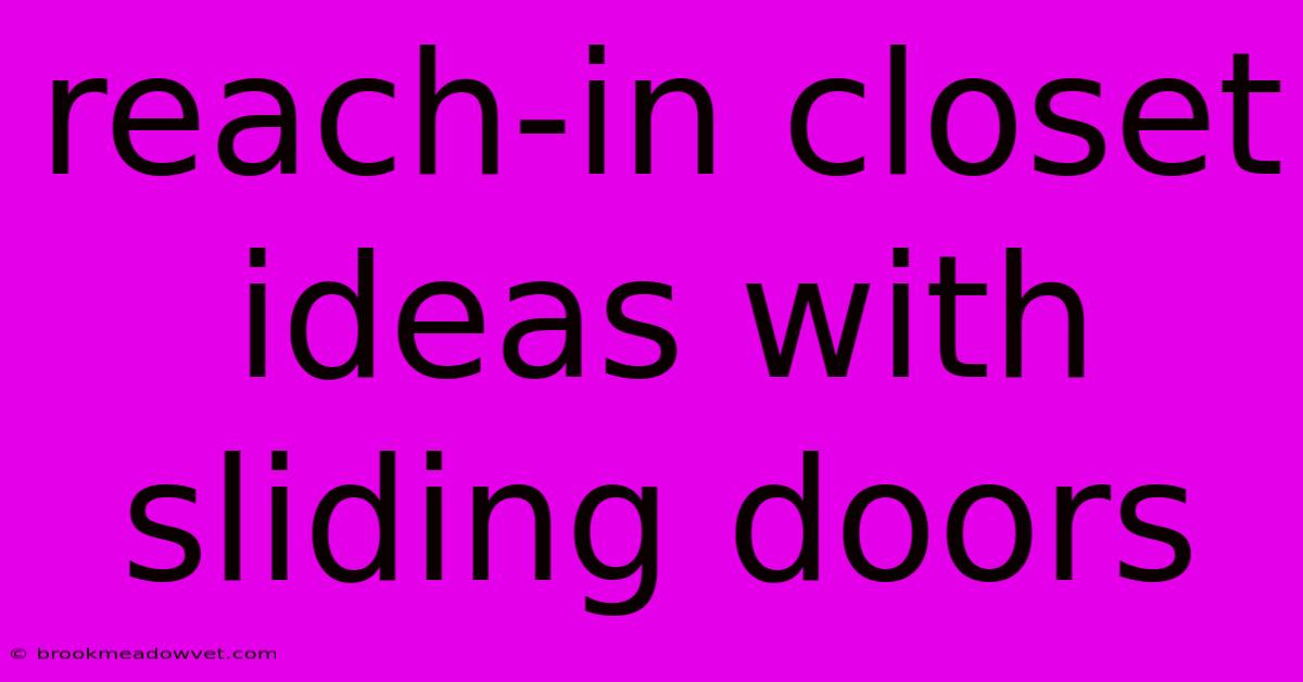 Reach-in Closet Ideas With Sliding Doors