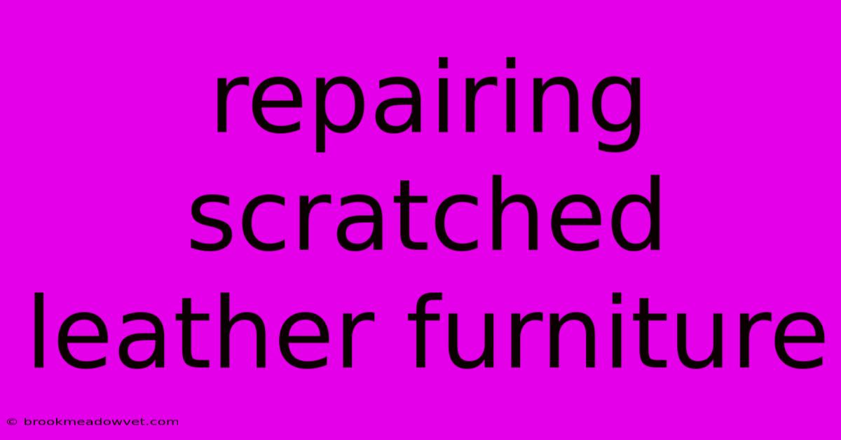 Repairing Scratched Leather Furniture