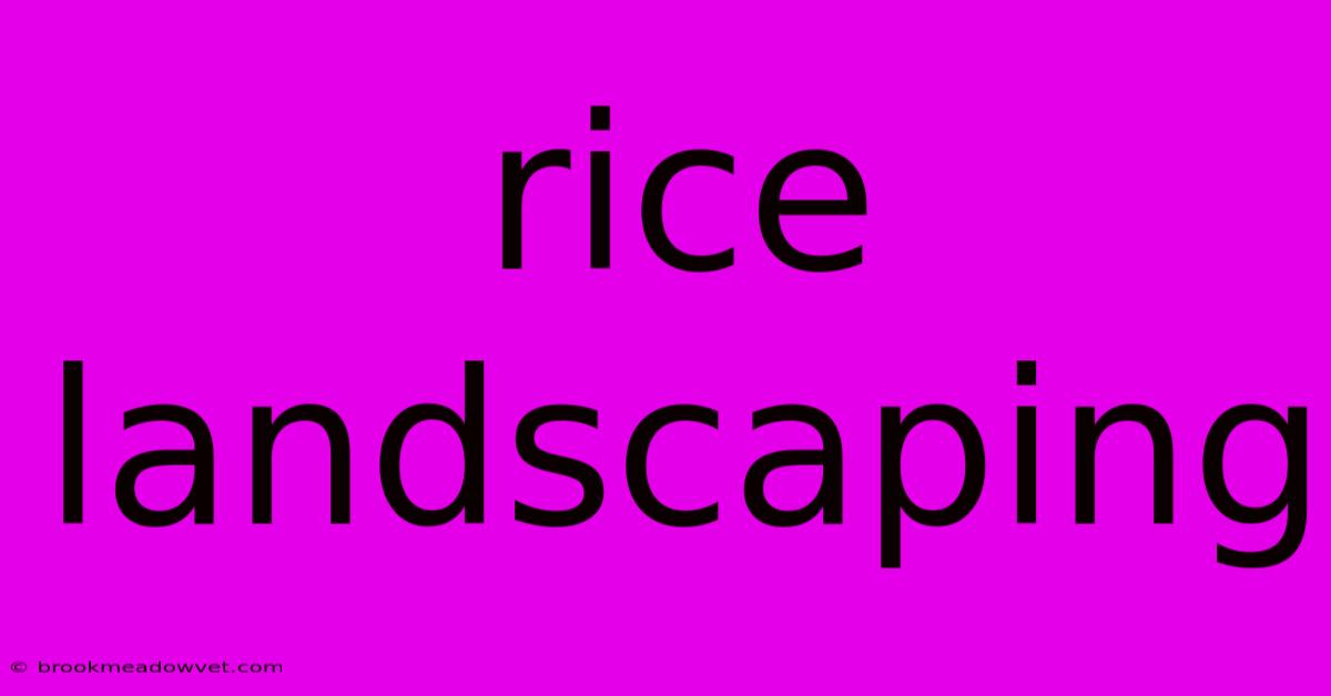 Rice Landscaping