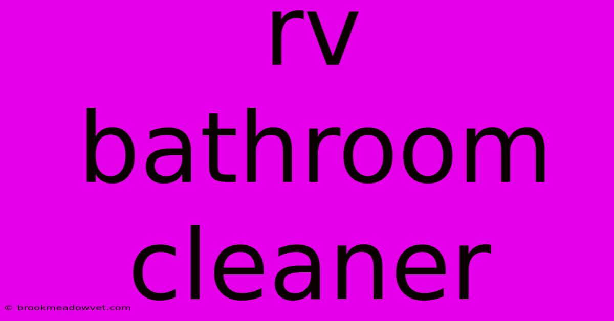 Rv Bathroom Cleaner