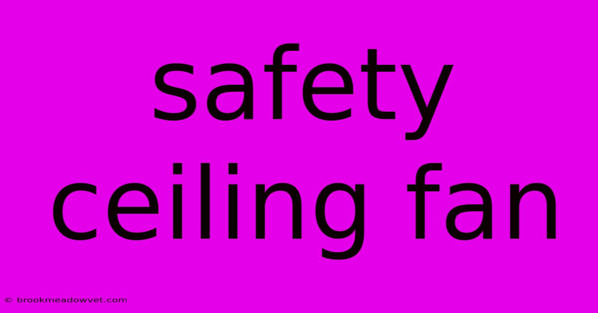 Safety Ceiling Fan