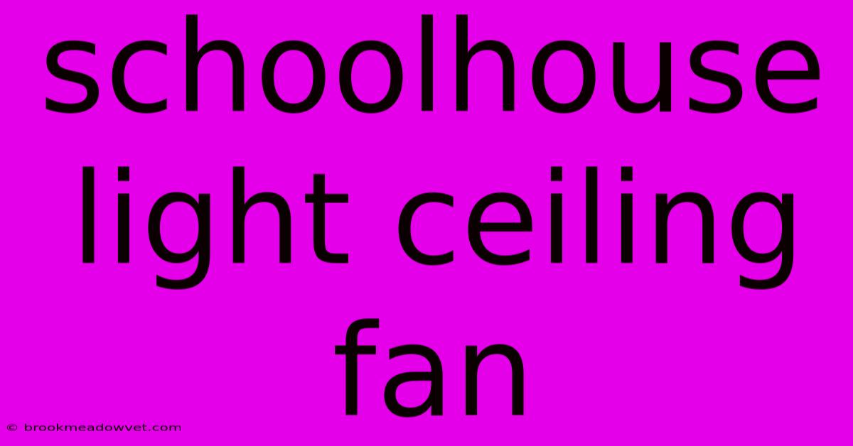 Schoolhouse Light Ceiling Fan