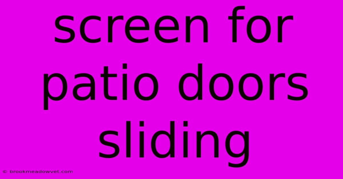 Screen For Patio Doors Sliding