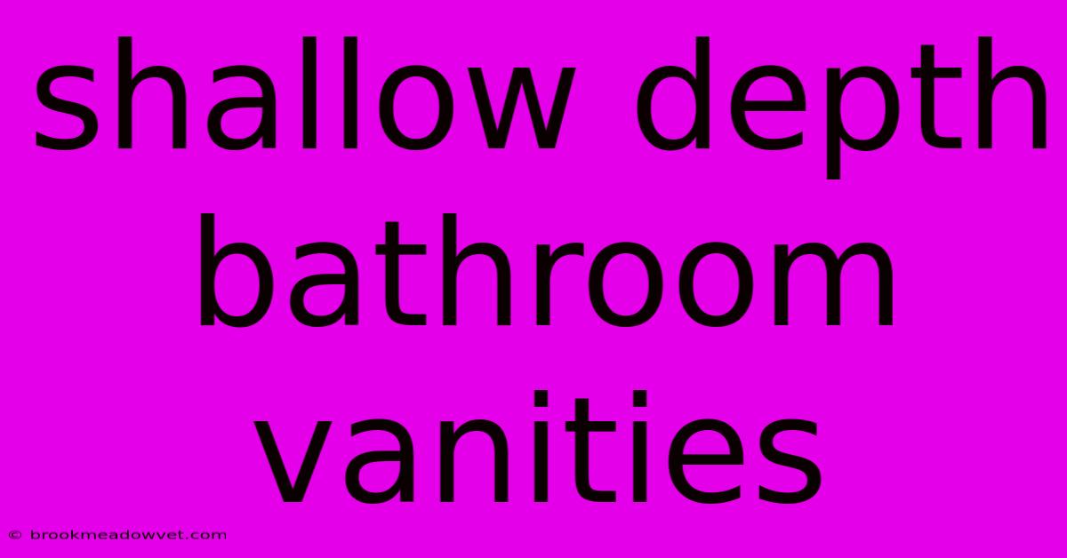 Shallow Depth Bathroom Vanities