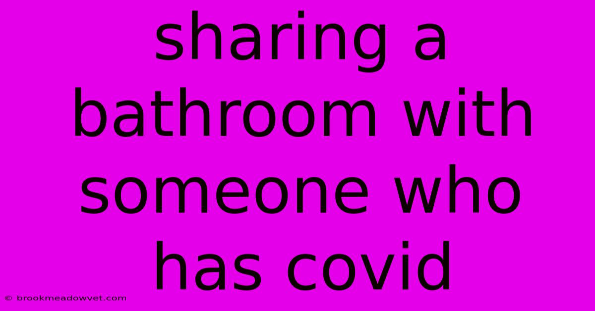 Sharing A Bathroom With Someone Who Has Covid