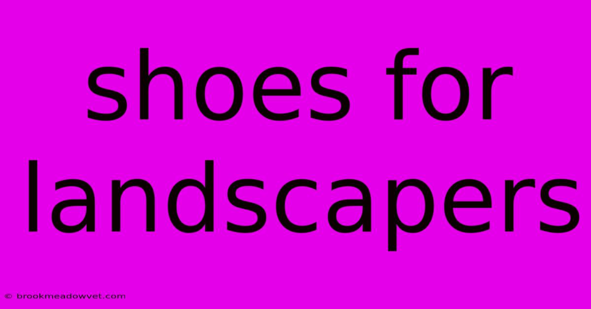 Shoes For Landscapers