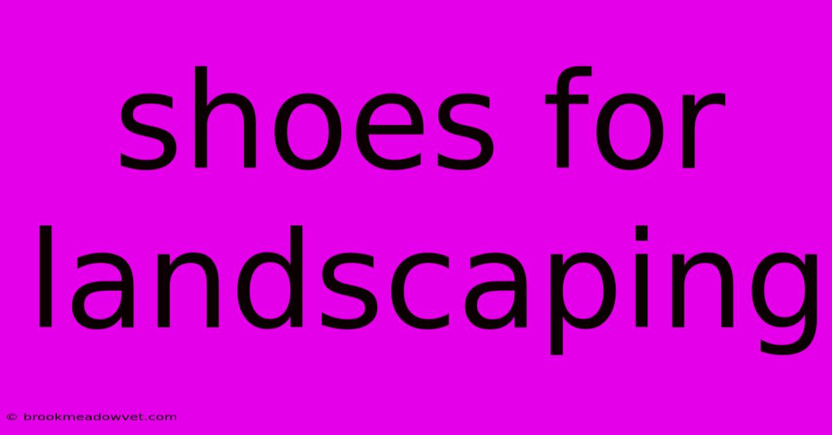 Shoes For Landscaping