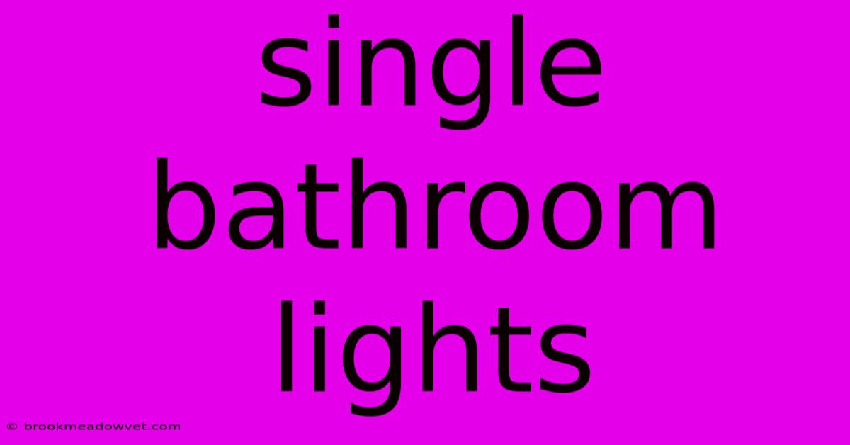 Single Bathroom Lights