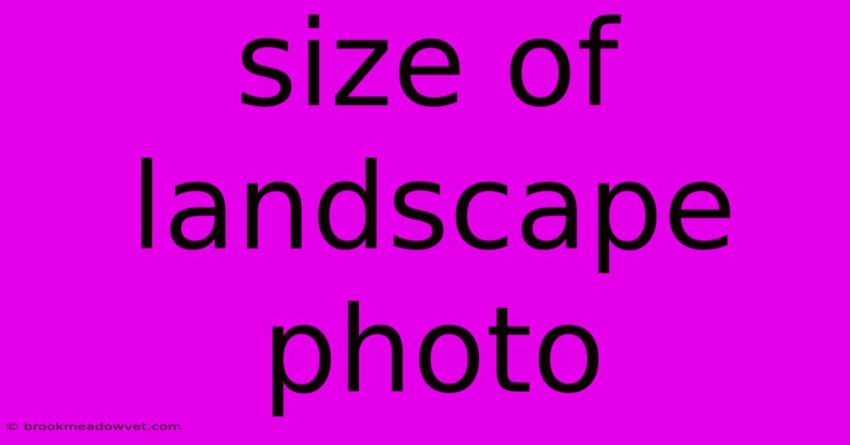 Size Of Landscape Photo