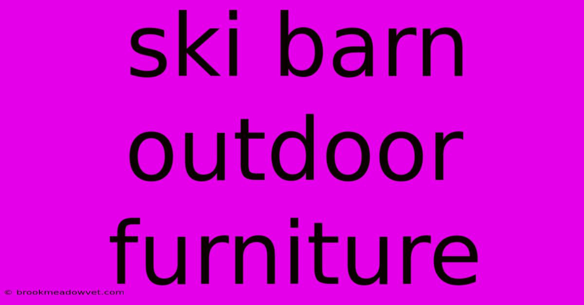 Ski Barn Outdoor Furniture