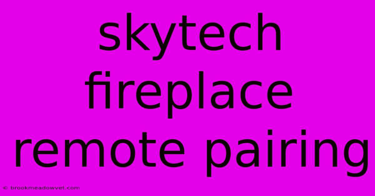 Skytech Fireplace Remote Pairing