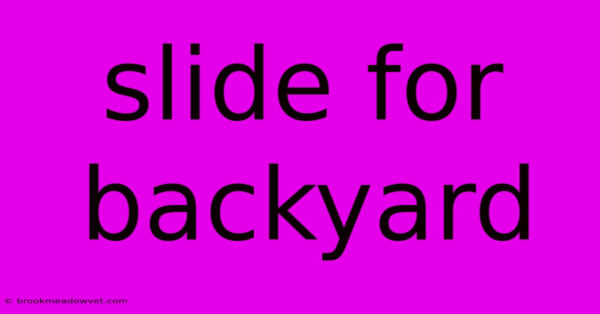 Slide For Backyard