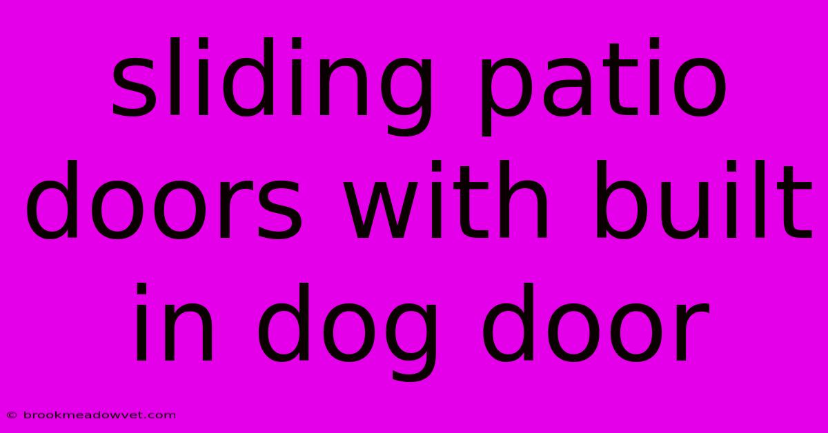 Sliding Patio Doors With Built In Dog Door