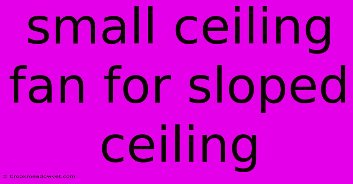 Small Ceiling Fan For Sloped Ceiling