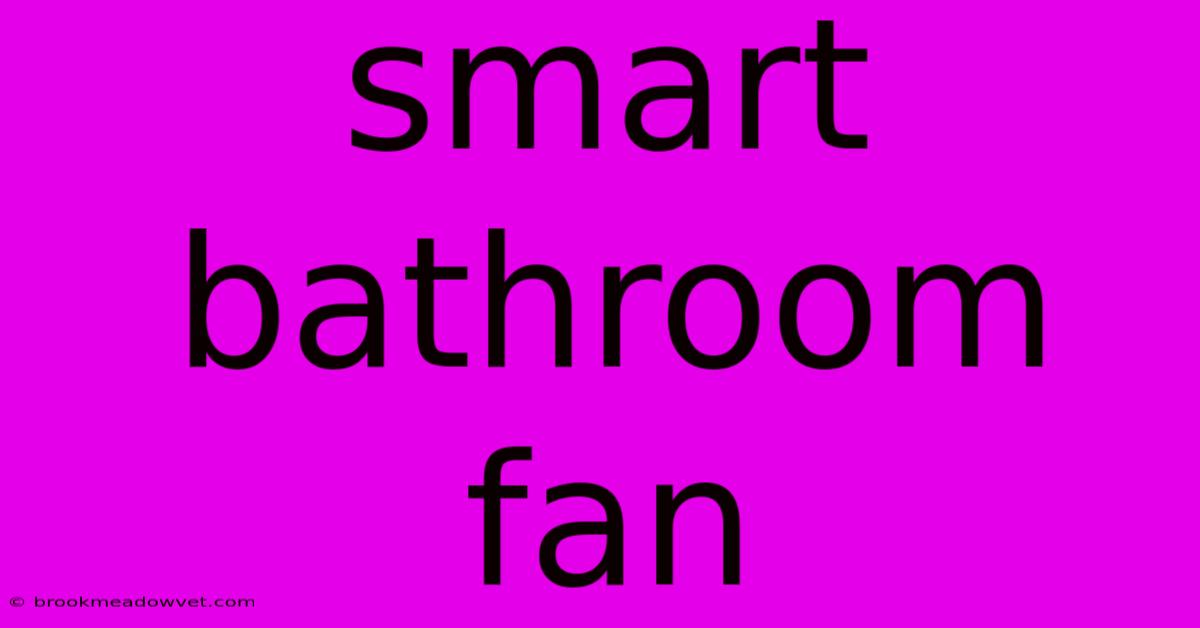 Smart Bathroom Fan