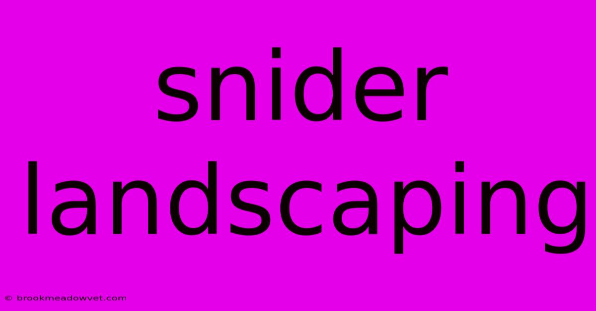 Snider Landscaping