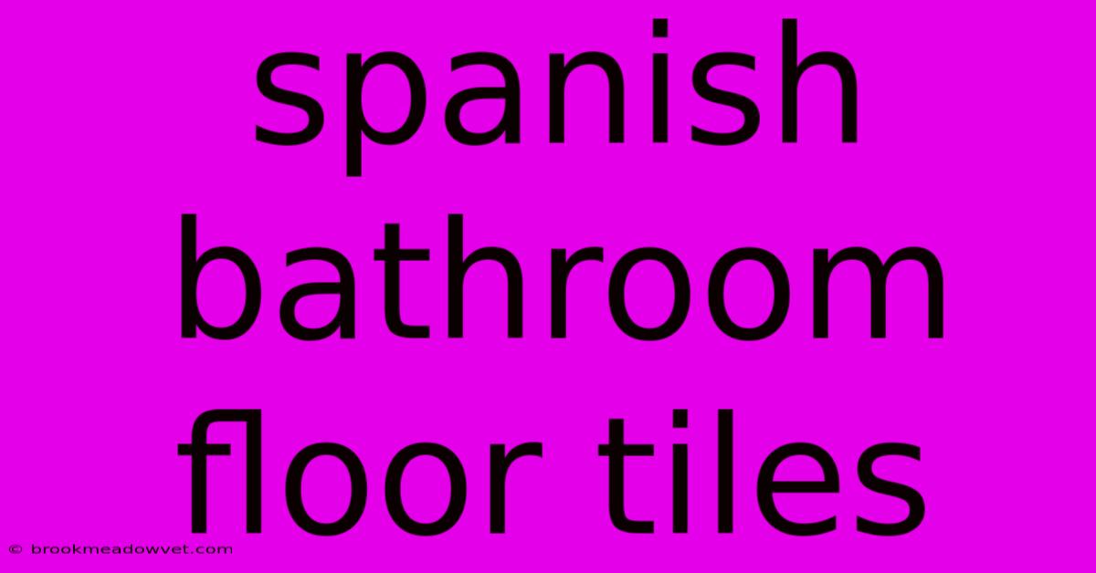 Spanish Bathroom Floor Tiles