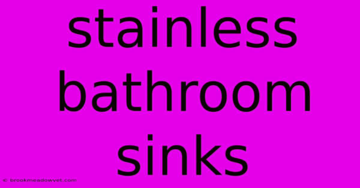 Stainless Bathroom Sinks