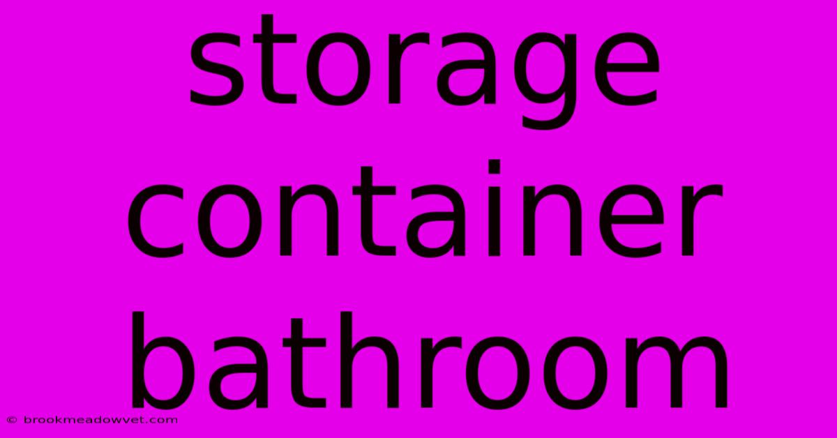 Storage Container Bathroom