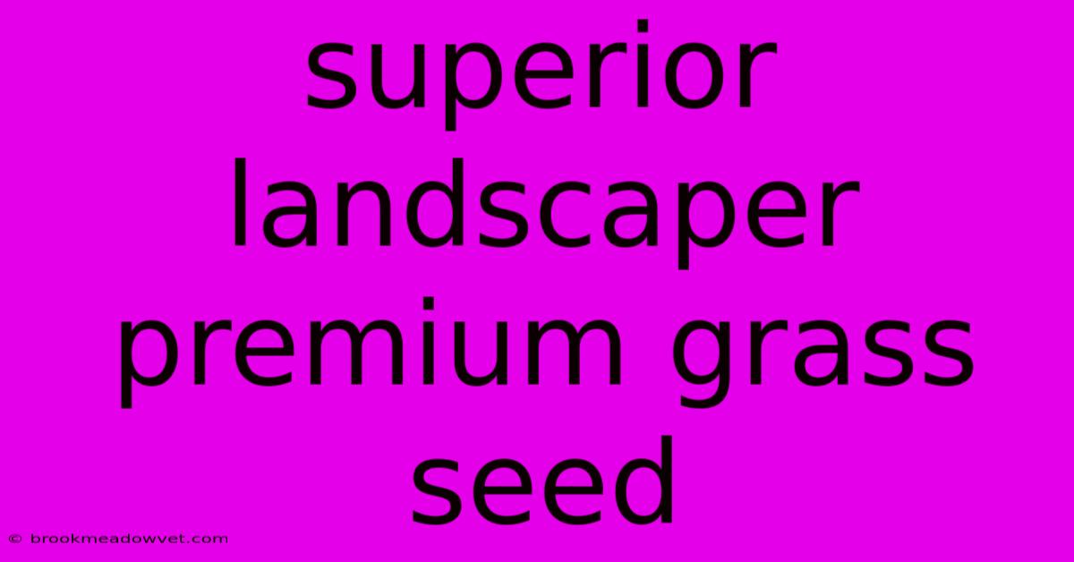 Superior Landscaper Premium Grass Seed