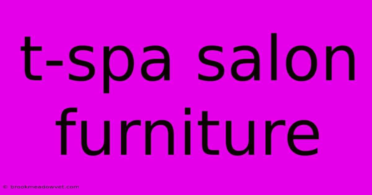 T-spa Salon Furniture