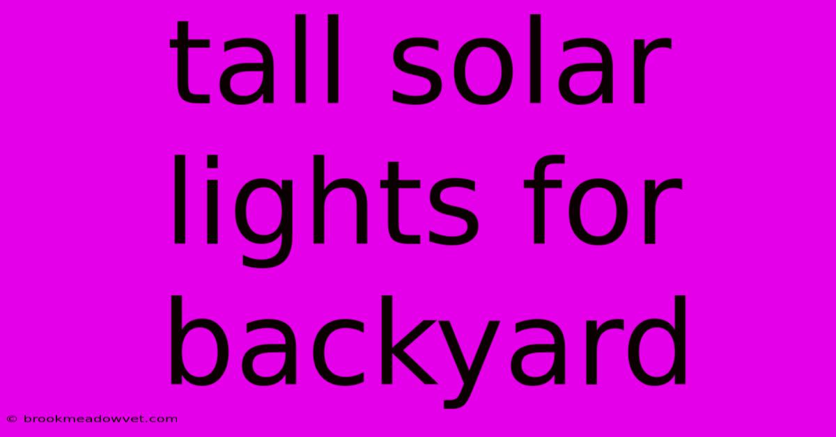 Tall Solar Lights For Backyard