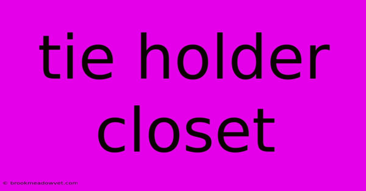 Tie Holder Closet