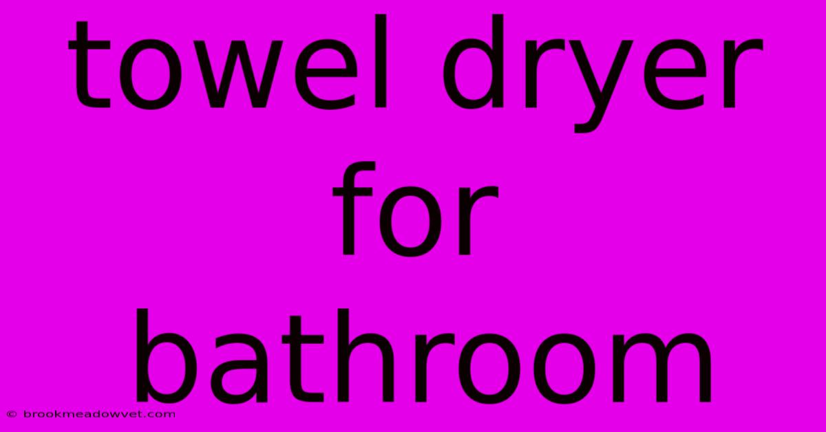 Towel Dryer For Bathroom