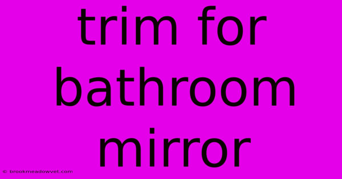 Trim For Bathroom Mirror