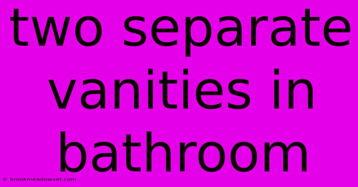 Two Separate Vanities In Bathroom