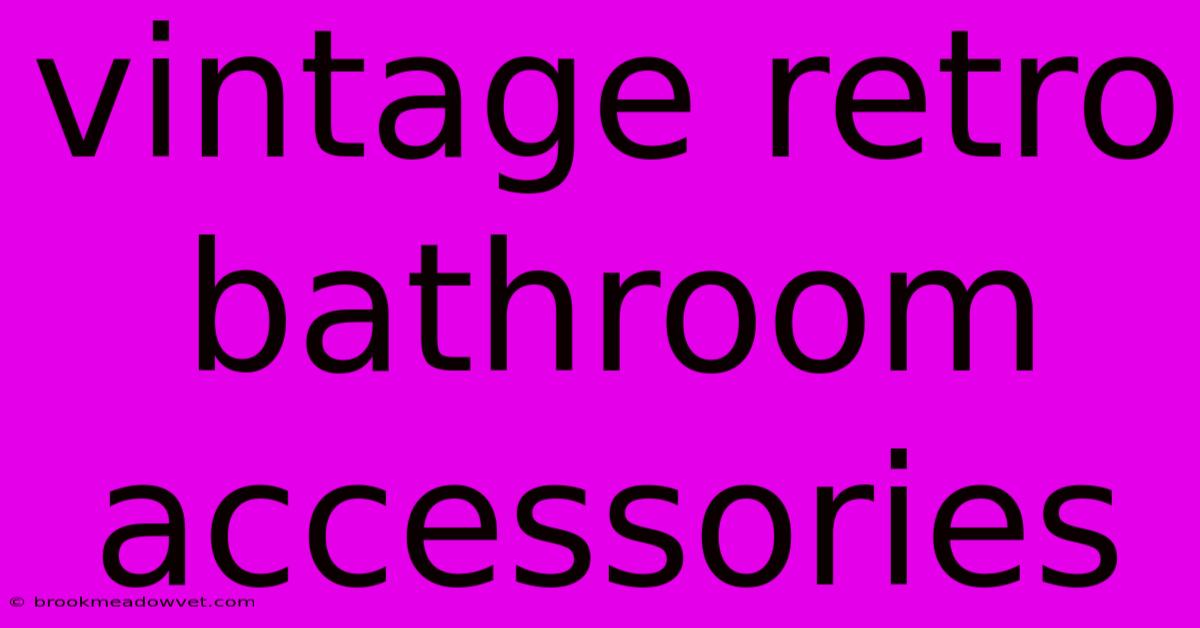 Vintage Retro Bathroom Accessories