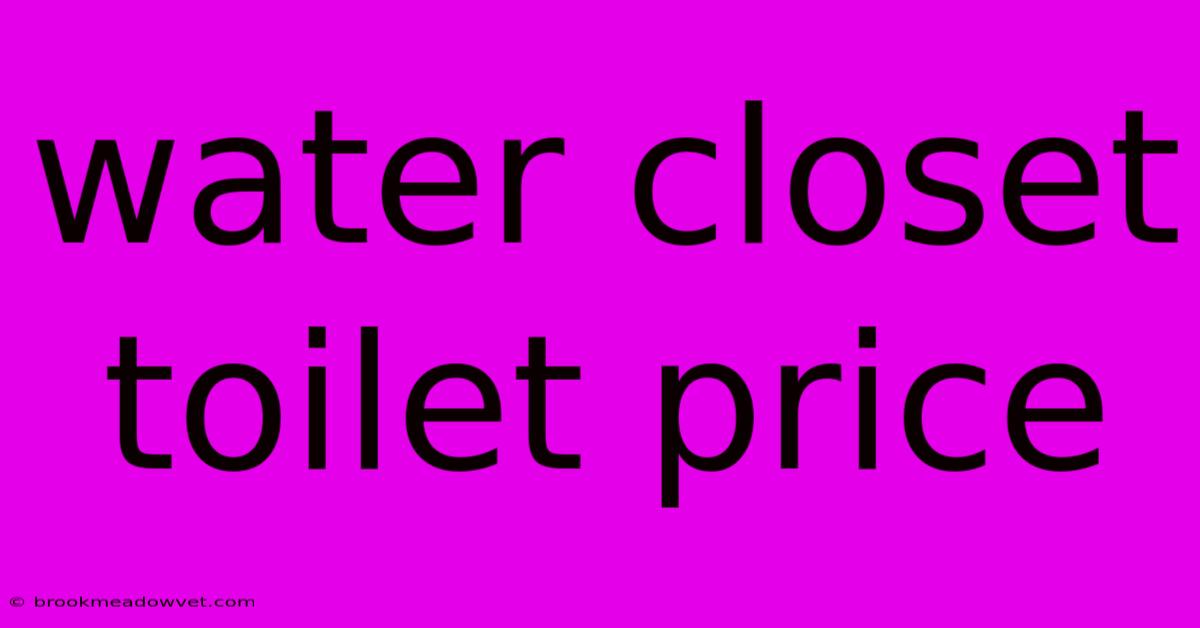 Water Closet Toilet Price