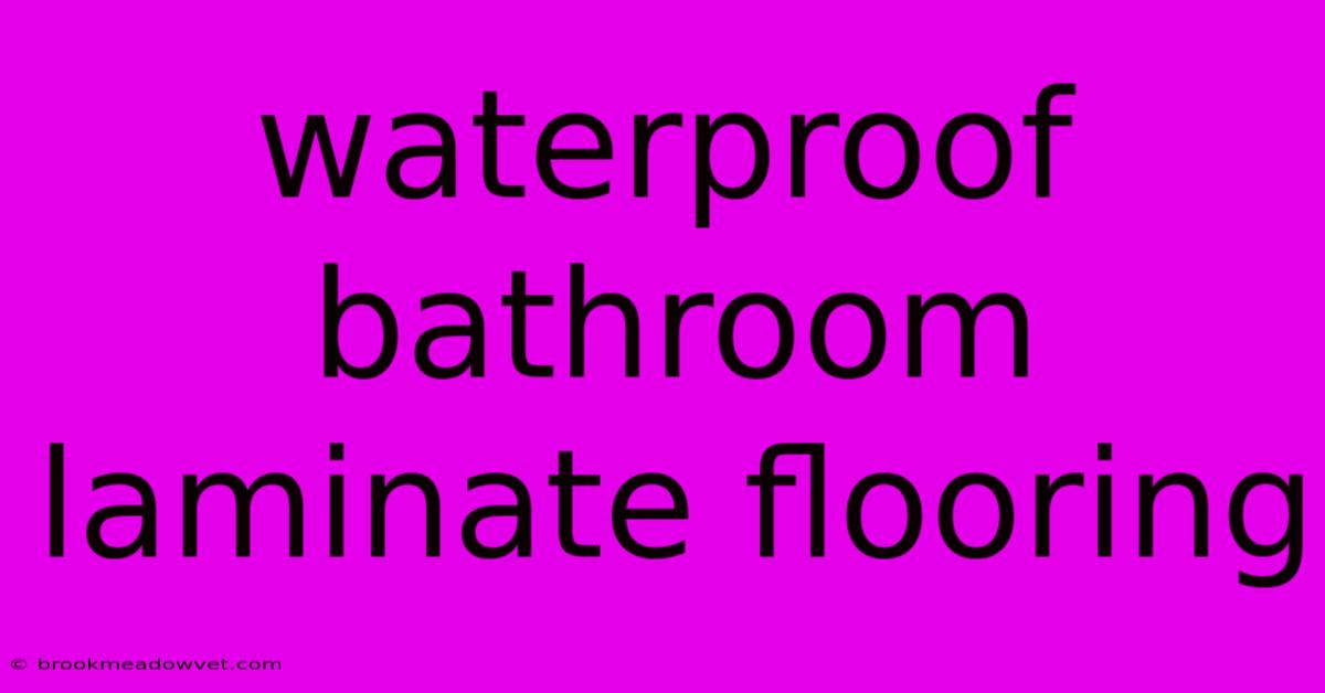 Waterproof Bathroom Laminate Flooring