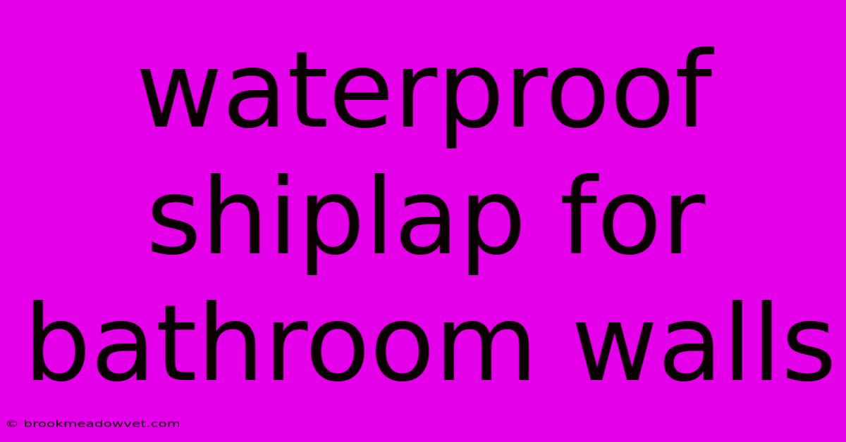 Waterproof Shiplap For Bathroom Walls