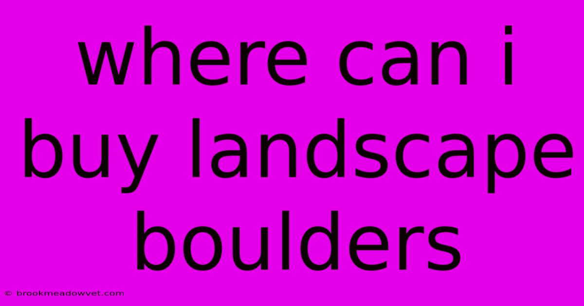 Where Can I Buy Landscape Boulders