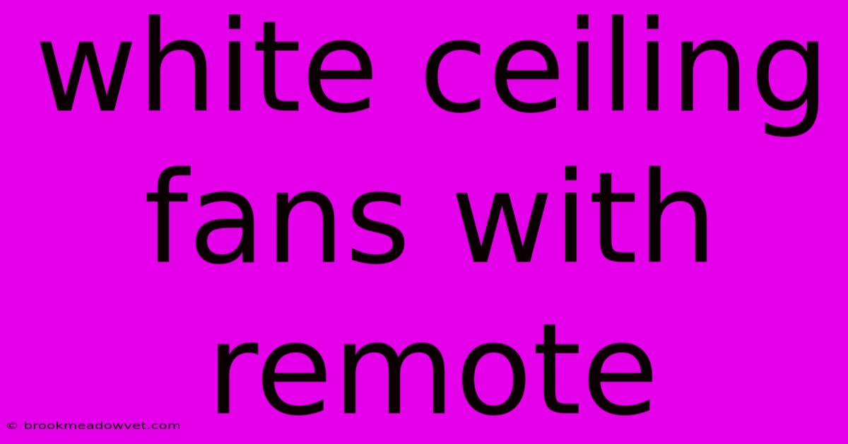 White Ceiling Fans With Remote