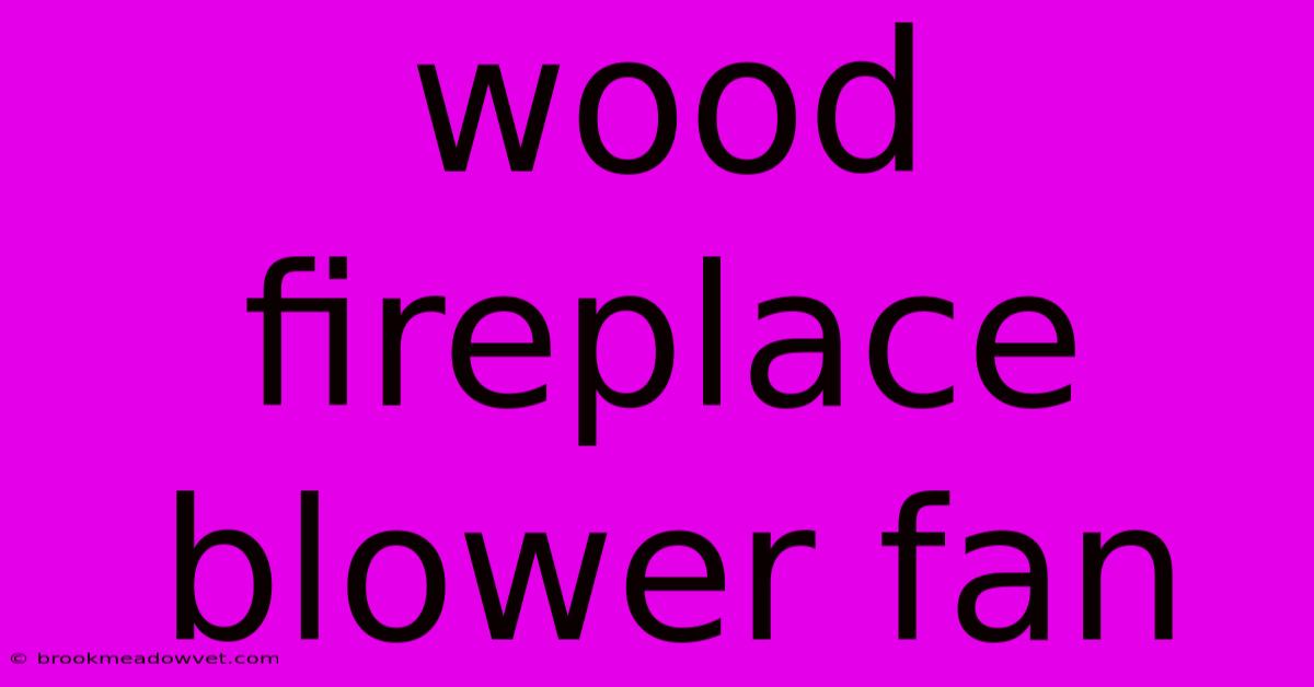 Wood Fireplace Blower Fan