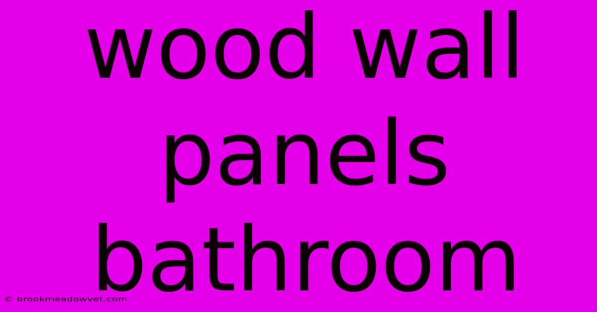 Wood Wall Panels Bathroom