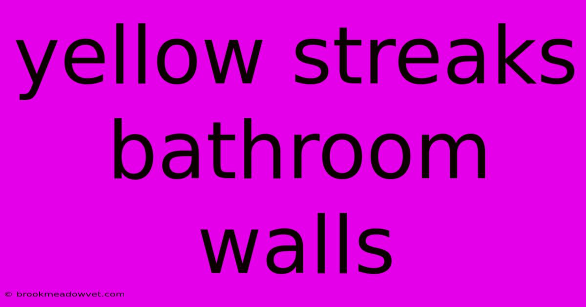 Yellow Streaks Bathroom Walls