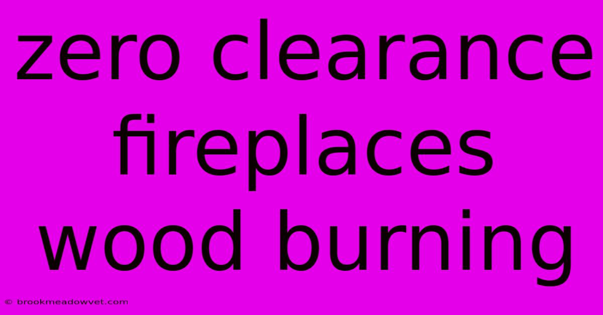 Zero Clearance Fireplaces Wood Burning